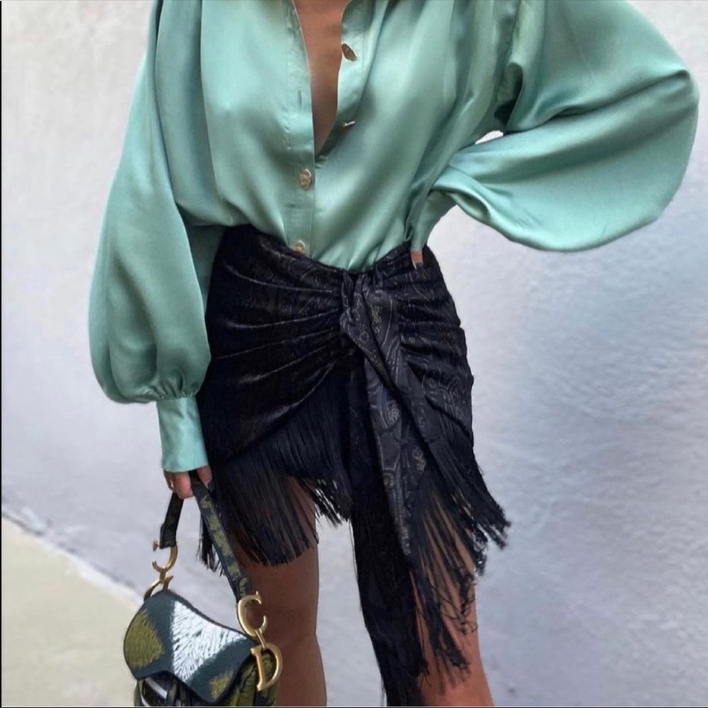 ZARA PRINTED WRAP SKIRT